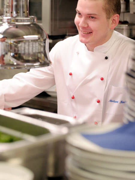 The kitchen team sets high standards in the production of regional food