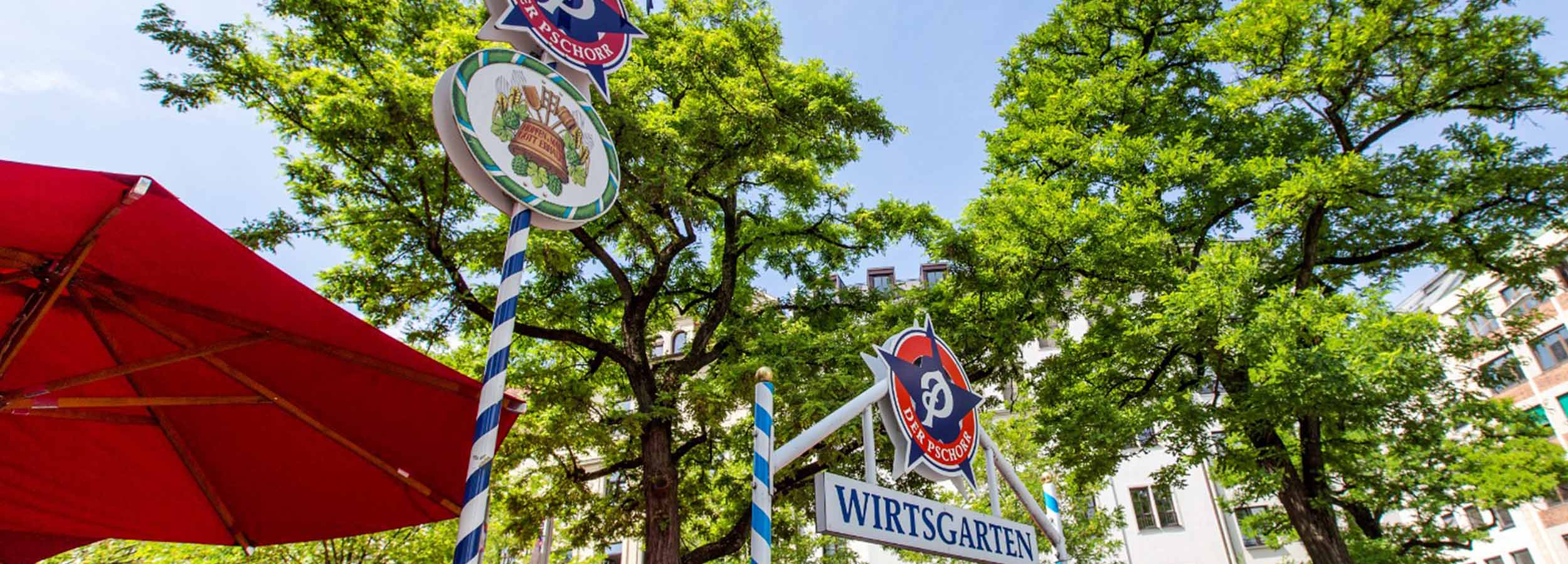 Biergarten – Wirtsgarten in der Münchner Innenstadt am Viktualienmarkt